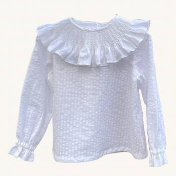 Blusa Blanca cuello nido