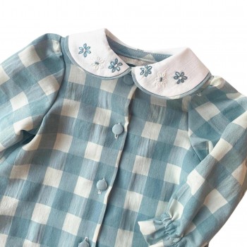 Blusa Cuadros Petróleo