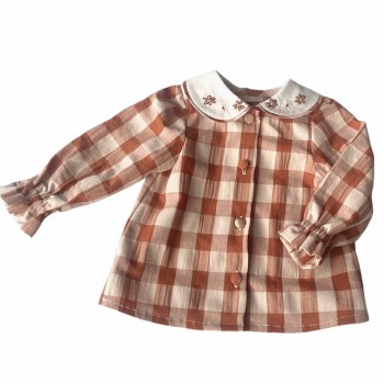 Blusa Cuadros Chocolate