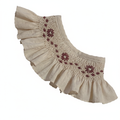 Cuello beige con nido de abeja en granate